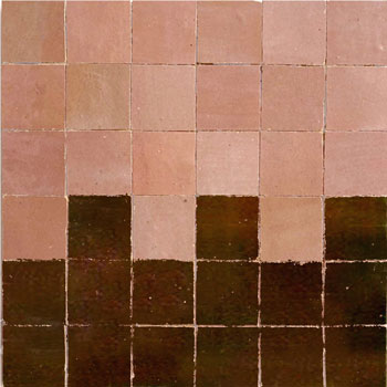 Mosaic House Moroccan tile Rceef 22-19 Cust Brown,   Light Pink,    solid zellige, mosaic, zellij, field, pattern, glaze, simple, classic, grid, squares 